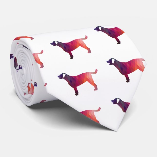 Labrador Retriever Geometric Pattern Silhouette Tie (Rolled)