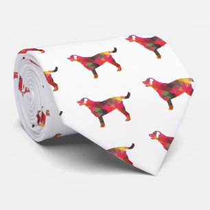Labrador Retriever Geometric Pattern Silhouette Tie