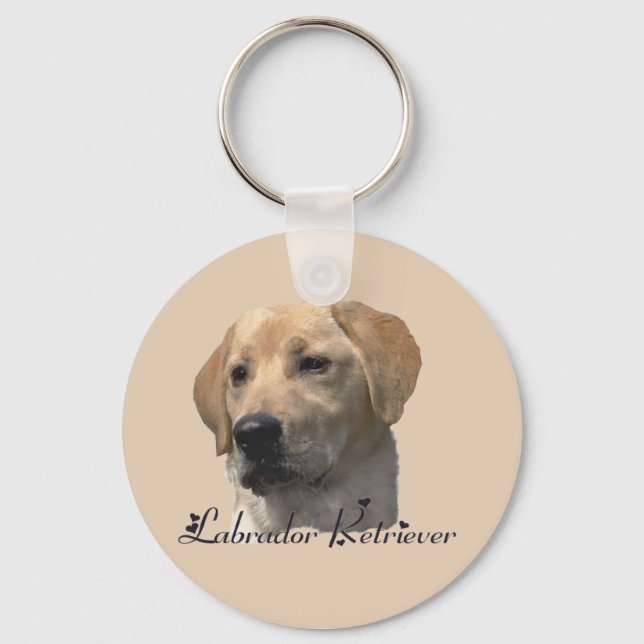 Labrador Retriever Gifts Yellow Lab Key Ring (Front)