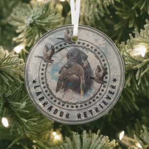 Labrador Retriever Glass Tree Decoration