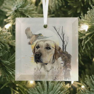 Labrador Retriever Glass Tree Decoration