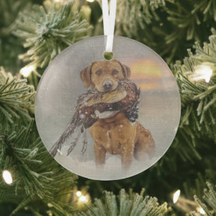 Labrador Retriever Glass Tree Decoration