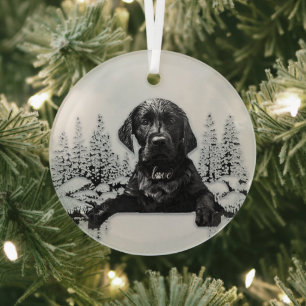 Labrador Retriever Glass Tree Decoration