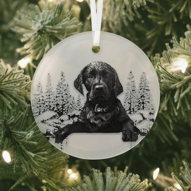 Labrador Retriever  Glass Tree Decoration (Insitu)