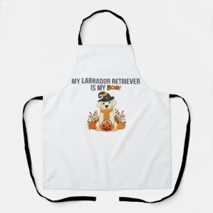Labrador Retriever Halloween Dog  Funny Spooky Boo Apron