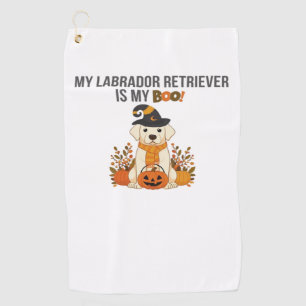 Labrador Retriever Halloween Dog Funny Spooky Boo Golf Towel