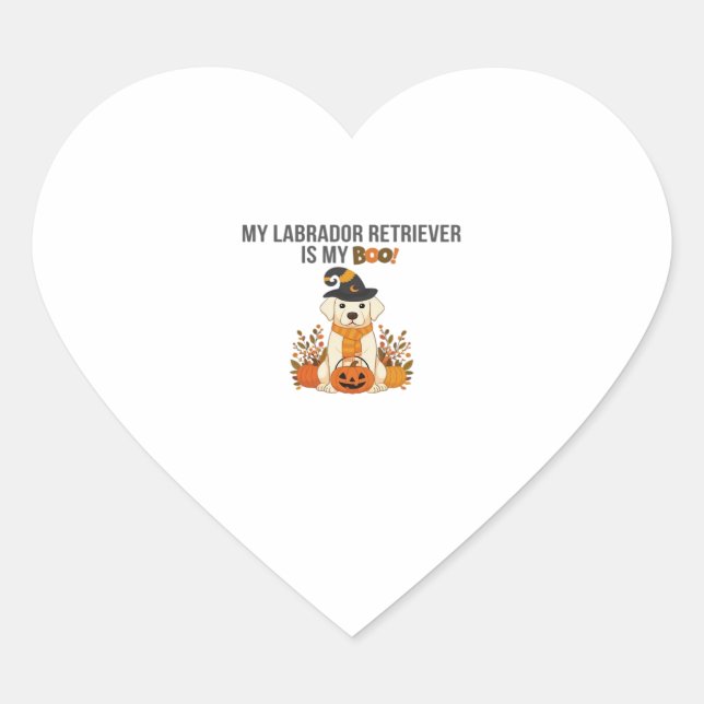 Labrador Retriever Halloween Dog  Funny Spooky Boo Heart Sticker (Front)