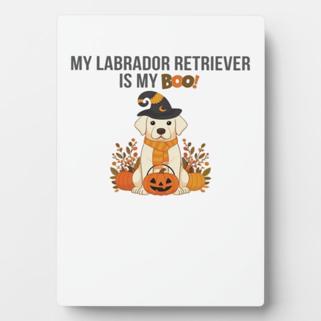 Labrador Retriever Halloween Dog  Funny Spooky Boo Plaque (Front)