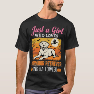 Labrador Retriever Halloween Girl Vintage Dog T-Shirt