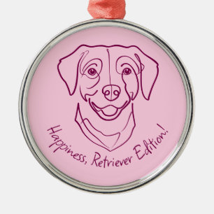 Labrador Retriever. Happiness, Retriever Edition! Metal Tree Decoration