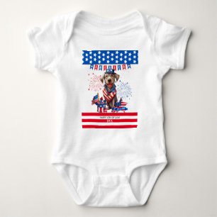 Labrador Retriever Happy 4Th Of July Independence Baby Bodysuit