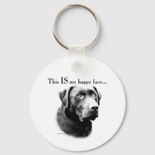 Labrador Retriever Happy Face Key Ring