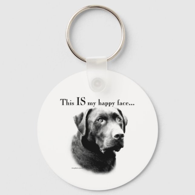 Labrador Retriever Happy Face Key Ring (Front)