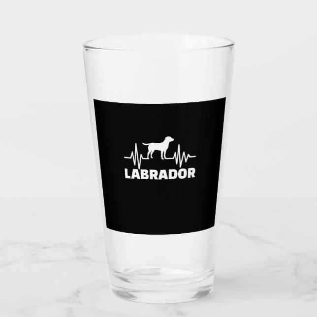 Labrador Retriever Heartbeat Glass (Front)