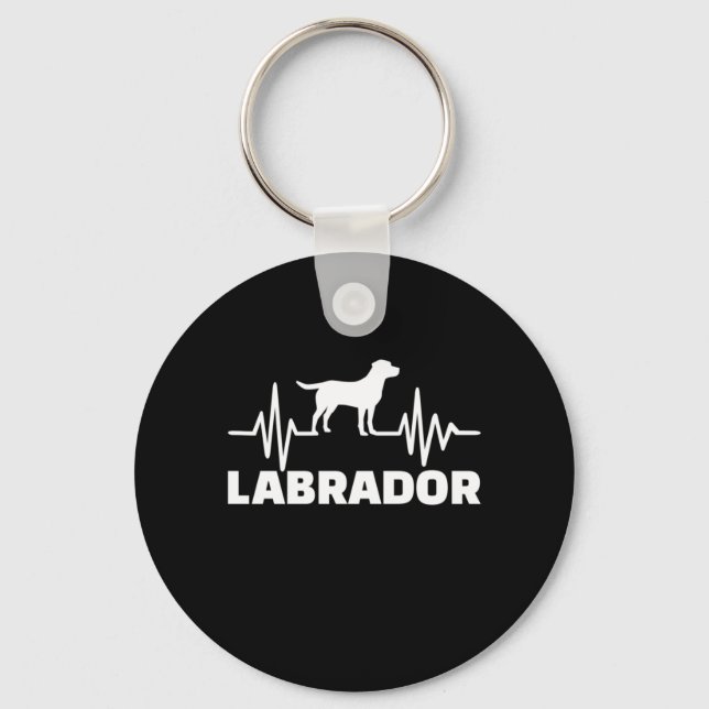 Labrador Retriever Heartbeat Key Ring (Front)
