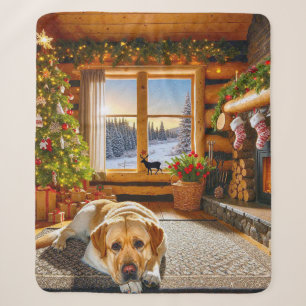 Labrador Retriever Holiday Sherpa Blanket