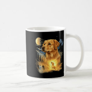 Labrador retriever howling to the moon vintage coffee mug