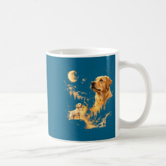 Labrador retriever howling to the moon vintage coffee mug