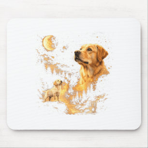 Labrador retriever howling to the moon vintage mouse mat