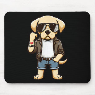 Labrador Retriever I Love Dad Funny Dog Tattoo Mouse Mat
