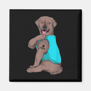 Labrador Retriever I Love Dad Tattoo Apparel, Dog  Magnet