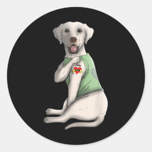 Labrador Retriever I Love Mum Tattoo Dog Funny Mot Classic Round Sticker