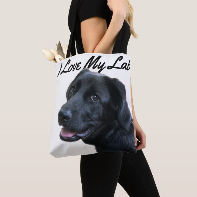 Labrador Retriever I Love My Lab Tote Bag (Close Up)