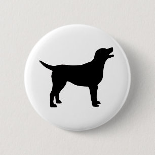 Labrador Retriever (in black) 6 Cm Round Badge