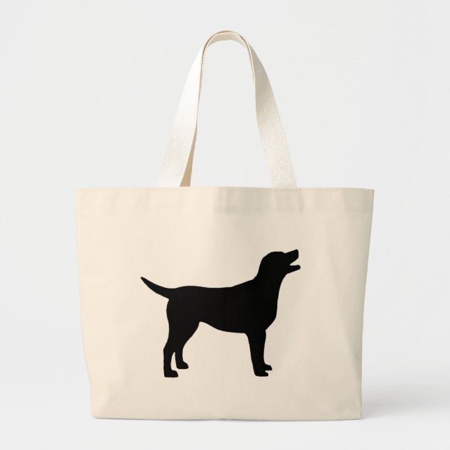 Labrador Retriever (in black) Large Tote Bag (Front)