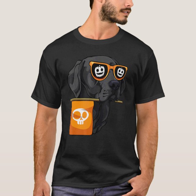 Labrador Retriever In Sunglasses Lazy Halloween Co T-Shirt (Front)
