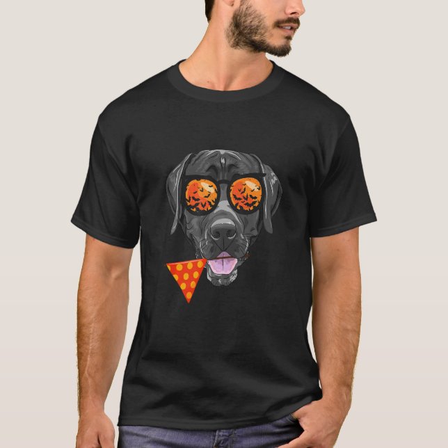 Labrador Retriever In Sunglasses Lazy Halloween Co T-Shirt (Front)