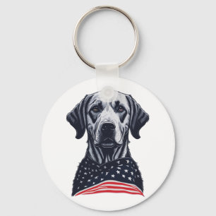 labrador retriever Independence Day Key Ring
