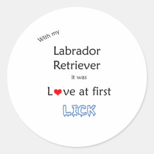 Labrador Retriever Lick Design Classic Round Sticker