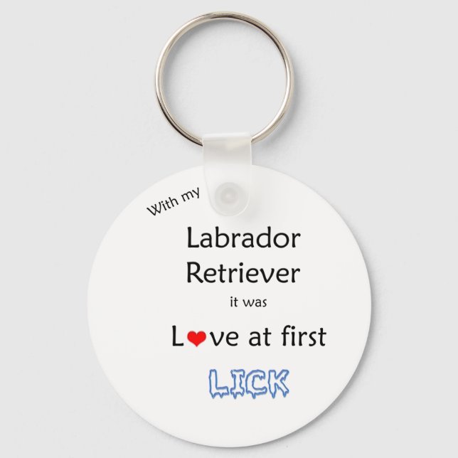 Labrador Retriever Love at First Lick Keychain (Front)