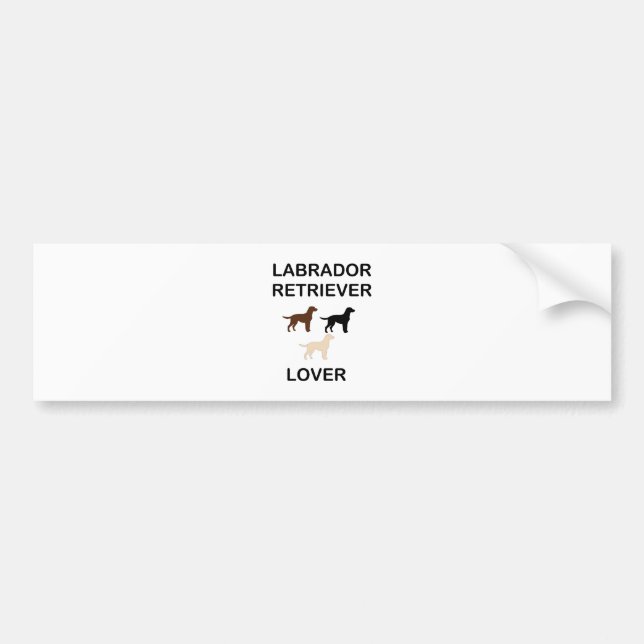 labrador retriever lover all colours silhouette bumper sticker (Front)