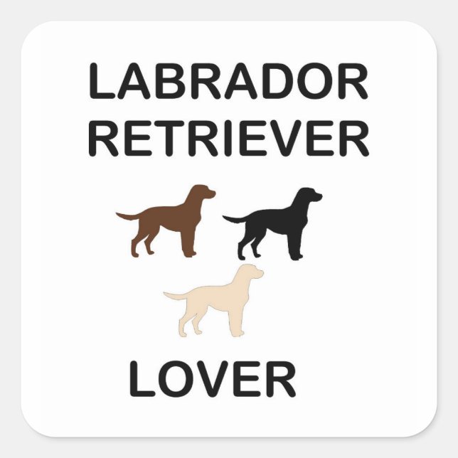 labrador retriever lover all colours silhouettes square sticker (Front)