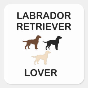 labrador retriever lover all colours silhouettes square sticker