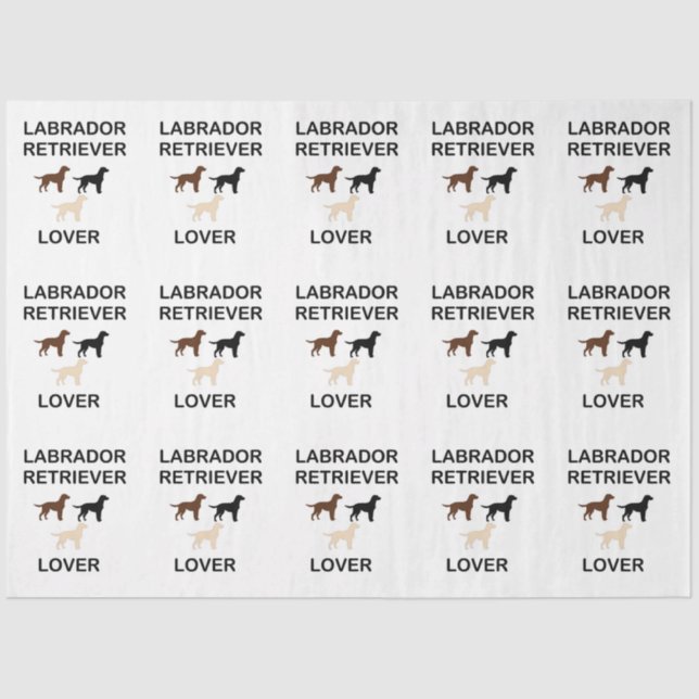 labrador retriever lover all colours silhouettes tissue paper (Front)