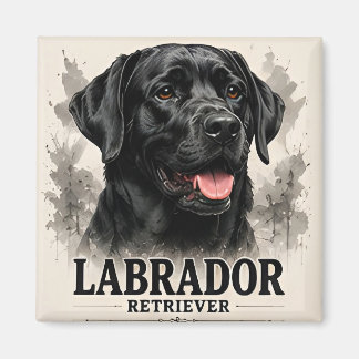 Labrador Retriever Loyal Family Dog Portrait Artwo Magnet