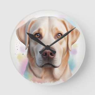 Labrador Retriever Magical Whimsical Art Round Clock