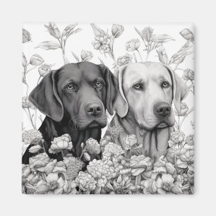 Labrador Retriever Magnet - Two Dogs