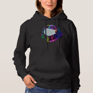 Labrador Retriever Mask Colourful Dog Pop Wearing Hoodie