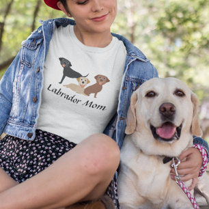 Labrador Retriever Mom Chocolate Black Yellow T-Shirt