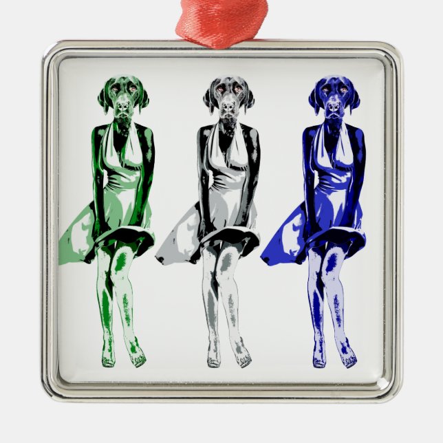 Labrador Retriever Monroe - style Metal Tree Decoration (Front)