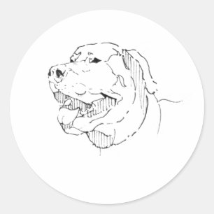 Labrador Retriever Mug, Dog Line Art Classic Round Sticker