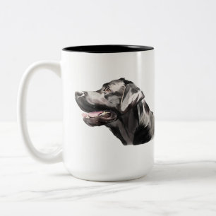 Labrador Retriever Mug, Lab Dog Coffee Watercolor Two-Tone Coffee Mug