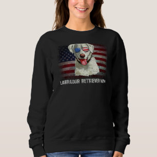Labrador Retriever Mum American Dog Us Flag 4th Of Sweatshirt