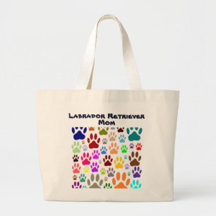 Labrador Retriever Mum Dog Paw Prints Large Tote Bag