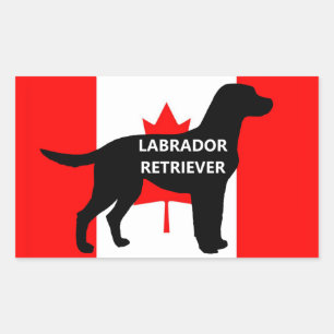 Labrador Retriever Name Silhouette on Flag Rectangular Sticker