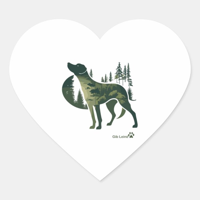 Labrador Retriever - nature for dog lovers. Give L Heart Sticker (Front)